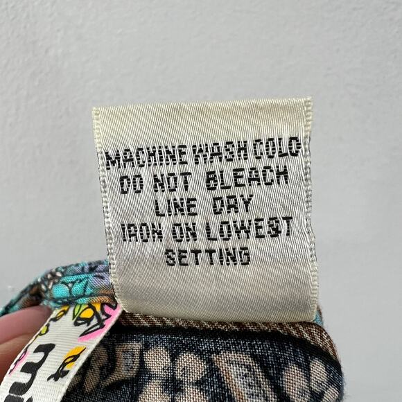 MIMI CHICA Turquoise Floral Print Roll Tab Sleeve V-Neck Button Down Romper Sz S - Picture 7 of 8